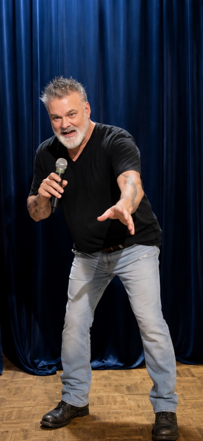 Nikki G performing stand-up comedy on stage